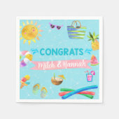 Pool Sommer Mädchen Dusche Servietten. Serviette (Vorderseite)