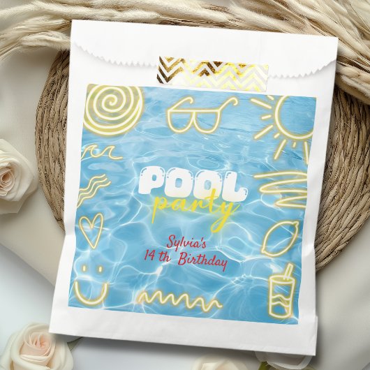 Pool Sommer Neon Stimmung Geburtstagsfeier Geschenktütchen