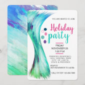 Pool Sommerurlaub Aquamarin Blue Watercolor Spritz Einladung (Vorne/Hinten)
