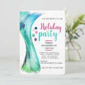 Pool Sommerurlaub Aquamarin Blue Watercolor Spritz Einladung (Stehend Vorderseite)