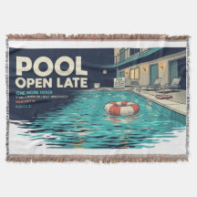 Pool Spät Geöffnet Retro Motel Wurfdecke