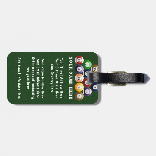 Pool-Spiel der Gepäckanhänger (Rückseite horizontal)