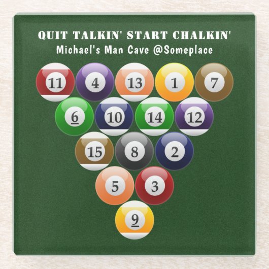 Pool-Spiel der Glasuntersetzer (Vorderseite)