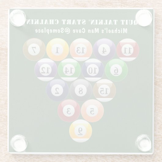 Pool-Spiel der Glasuntersetzer (Rückseite)