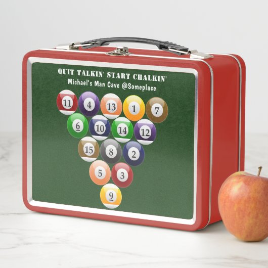 Pool-Spiel der Metall Brotdose (Beispiel)