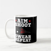 Pool-Spiel Ziel Shoot Swear Repeat Pool spielen B Kaffeetasse (Links)
