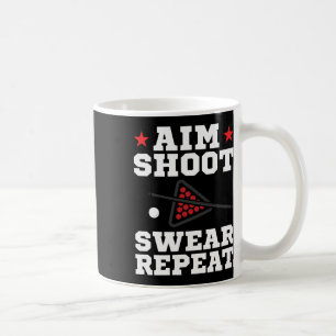 Pool-Spiel Ziel Shoot Swear Repeat Pool spielen B Kaffeetasse