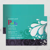 Pool-Spritzen-Einladung Einladung (Vorne/Hinten)