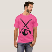 Pool Sticks 8 Ball Billiards T-Shirt (Vorne ganz)