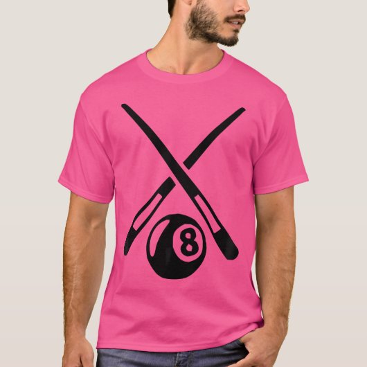 Pool Sticks 8 Ball Billiards T-Shirt (Vorderseite)