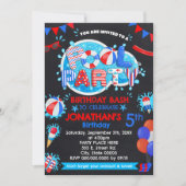 Pool Summer Birthday Bash Red White Blue Party Einladung (Vorderseite)