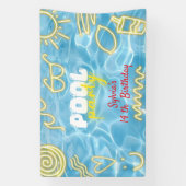 Pool summer neon vibes birthday party banner (Vertikal)