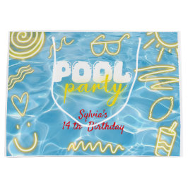 Pool summer neon vibes birthday party große geschenktüte
