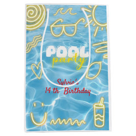 Pool summer neon vibes birthday party mittlere geschenktüte