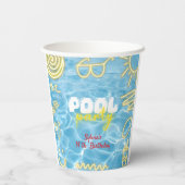 Pool summer neon vibes birthday party pappbecher (Rückseite)