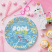 Pool summer neon vibes birthday party pappteller (Party)