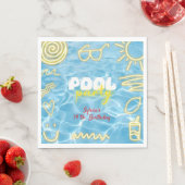 Pool summer neon vibes birthday party serviette (Beispiel)