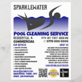 Pool Swimmer Design Swimming Pool Cleaning Service Flyer (Vorne)