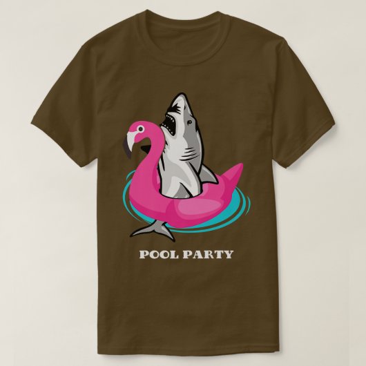 Pool Swimming Party Unicorn Float Funny Shark Love T-Shirt (Design vorne)