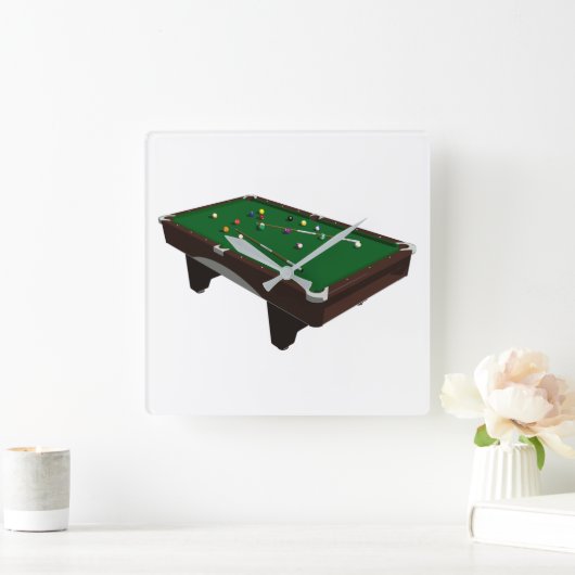 Pool-Tabelle Quadratische Wanduhr (Zuhause)