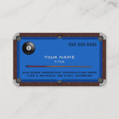 Pool Table Blue Business Card Visitenkarte (Vorderseite)