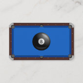 Pool Table Blue Business Card Visitenkarte (Rückseite)