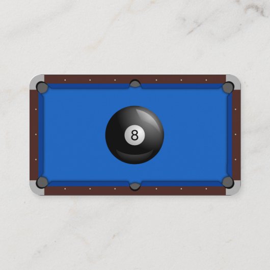 Pool Table Blue Business Card Visitenkarte (Rückseite)