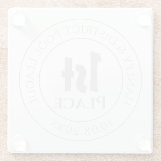 Pool Team Pool League 1. Preis Trophäe Award Glasuntersetzer (Rückseite)