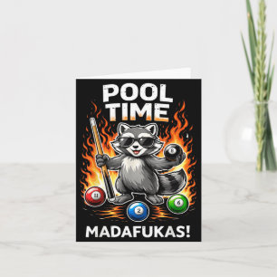 Pool Time Madafakas Lustiger Waschbär Billardspiel Karte