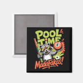 Pool Time Madafakas Lustiger Waschbär Billardspiel Magnet (Vorderseite/Rückseite)