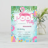 Pool Toys Sommer Geburtstagsparty Einladung (Stehend Vorderseite)