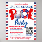 Pool und Baseball-Party Poster (Vorne)