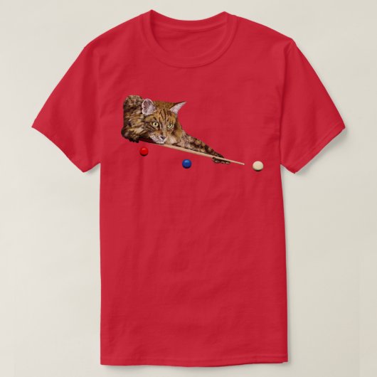 POOL UND SNOOKER, KLEIN 8 BALL, 9 BALLKATZE T-Shirt (Design vorne)