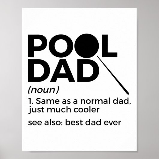 Pool Vater Definition Funny Billiard Der beste Vat Poster (Vorne)