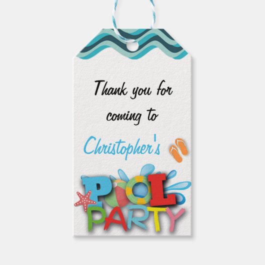 Pool Vielen Dank für das Geschenk Tag Geschenkanhänger (Vorderseite)