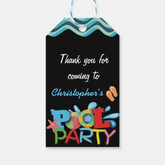 Pool Vielen Dank für das Geschenk Tag Geschenkanhänger (Vorderseite)