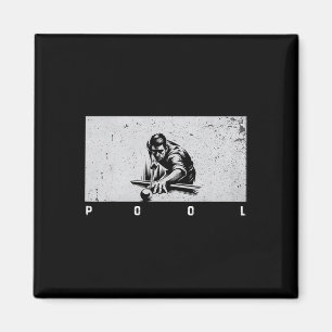 Pool Vintag Billard Billard Pool Player Funny Bill Magnet