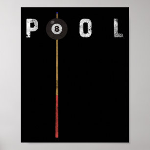 Pool Vintage Billard Pool Spieler Lustiges Billard Poster