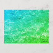 Pool Water Patterns Neon Green Art Abstract Trendy Postkarte (Rückseite)
