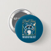 Pool-Zeit Madafakas lustiger Waschbär Billardspiel Button (Vorne & Hinten)