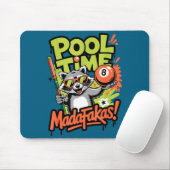 Pool-Zeit Madafakas lustiger Waschbär-Billardspiel Mousepad (Mit Mouse)