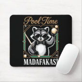 Pool-Zeit Madafakas lustiger Waschbär-Billardspiel Mousepad (Mit Mouse)