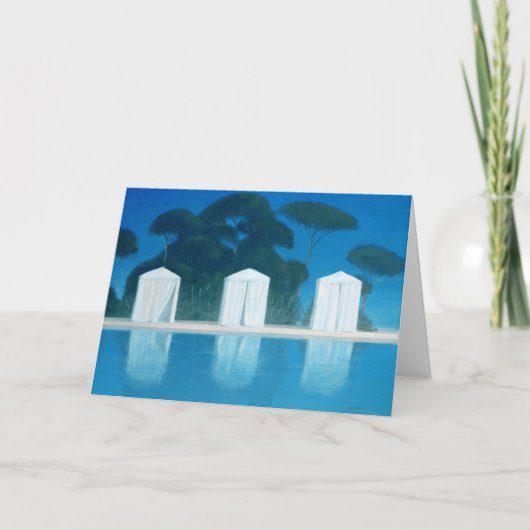 Pool-Zelte Feiertagskarte (Vorderseite)