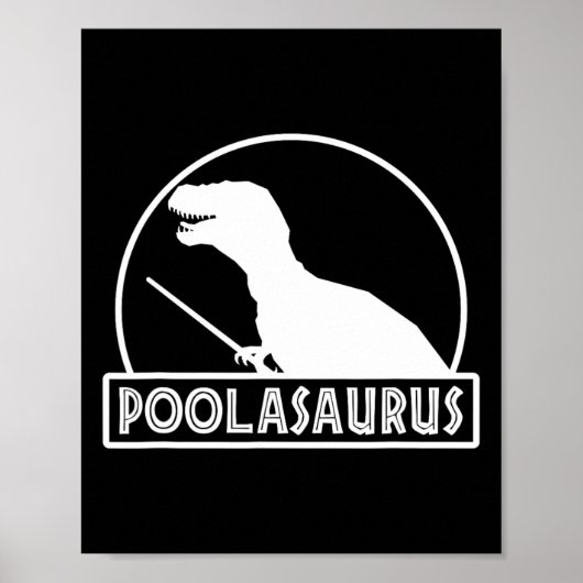 Poolasaurus Billardspieler Dinosaurier Snooker Ach Poster (Vorne)