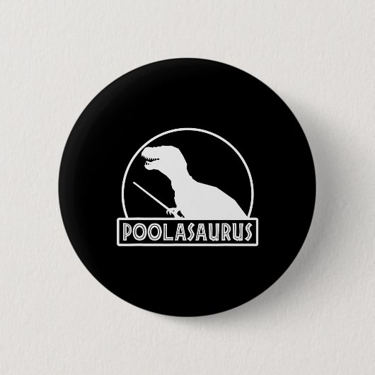 Poolasaurus Billiard Player Dinosaur Snooker Acht Button (Vorderseite)