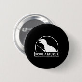 Poolasaurus Billiard Player Dinosaur Snooker Acht Button (Vorne & Hinten)