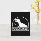 Poolasaurus Billiard Player Dinosaur Snooker Acht Karte (Gelbe Blume)