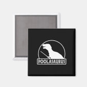 Poolasaurus Billiard Player Dinosaur Snooker Acht Magnet (Vorderseite/Rückseite)
