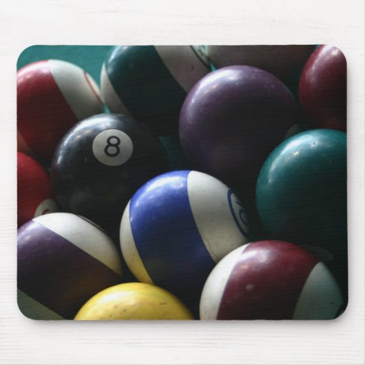Poolbälle auf eine billard Tabelle mousepads (Vorne)