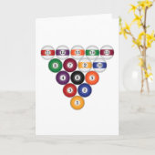 Poolbälle / Billard: Grußkarten Karte (Gelbe Blume)